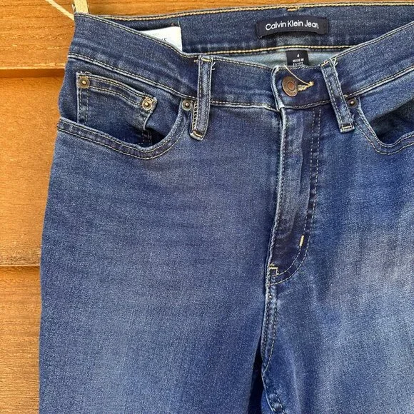 Calvin Klein Jeans High Rise Skinny Blue Jeans Size 4 - Picture 7 of 13